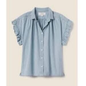 Trovata Chambray Ruffle Sleeve Blouse Small